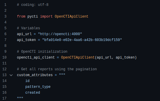 OpenCTI #8 - Use the API